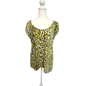 Apt 9 essential scoopneck cap sleeve animal print summer top